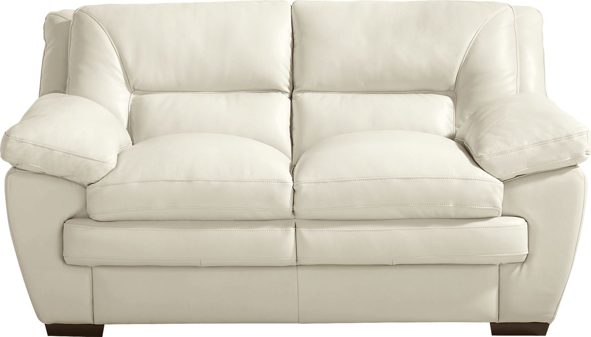 Hayworth Cream Leather Loveseat - Image 1