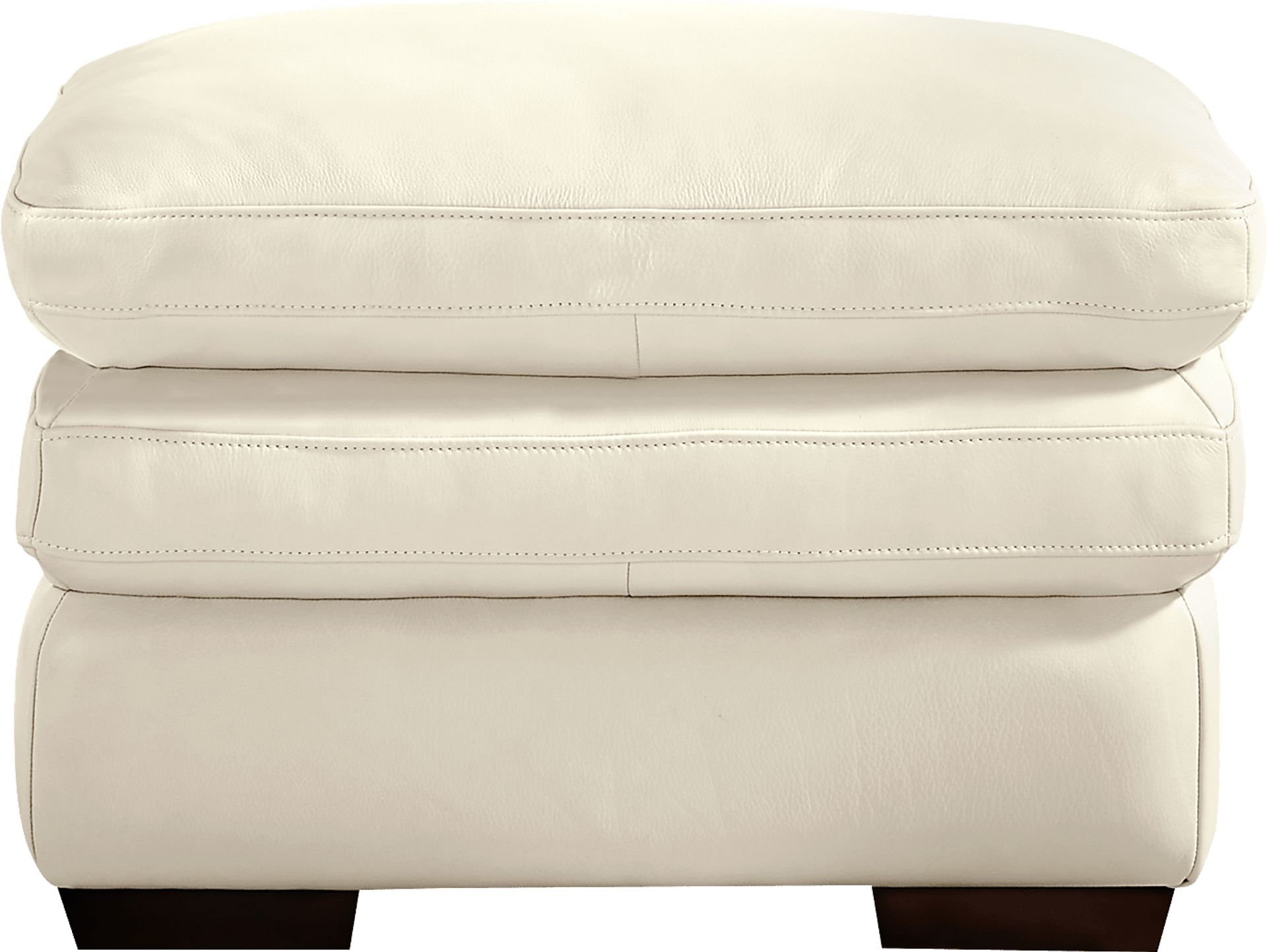 Hayworth Cream Leather Ottoman - Image 2