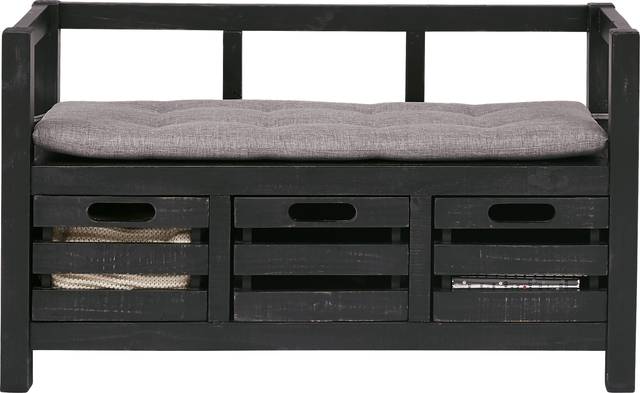 Hazel Peak Black Accent Bench - Thumbnail - Image 2