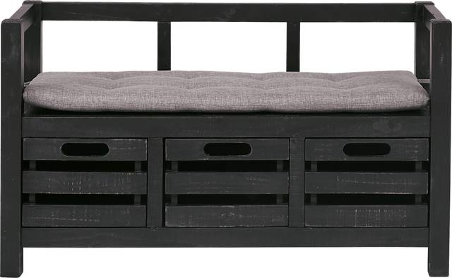 Hazel Peak Black Accent Bench - Thumbnail - Image 1