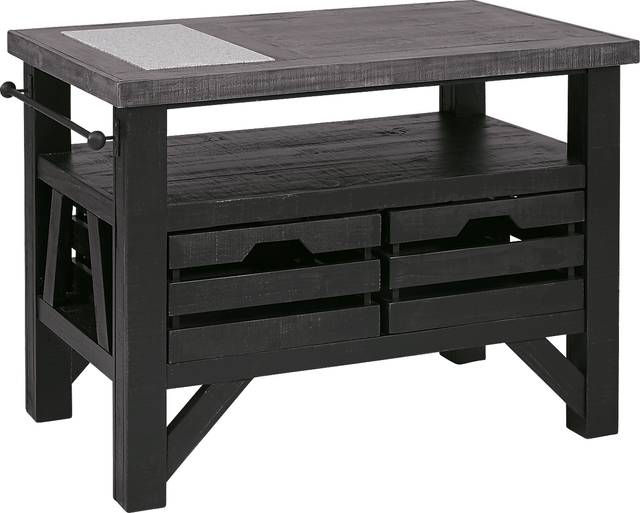 Hazel Peak Black Kitchen Island - Thumbnail - Image 1