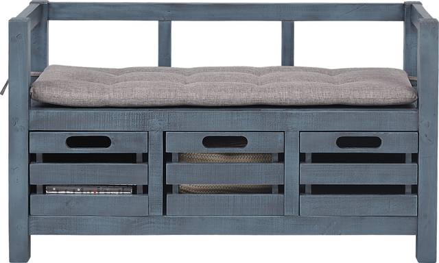 Hazel Peak Blue Accent Bench - Thumbnail - Image 2