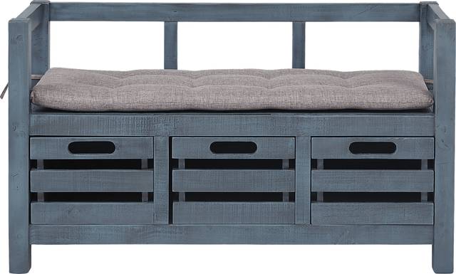 Hazel Peak Blue Accent Bench - Thumbnail - Image 1