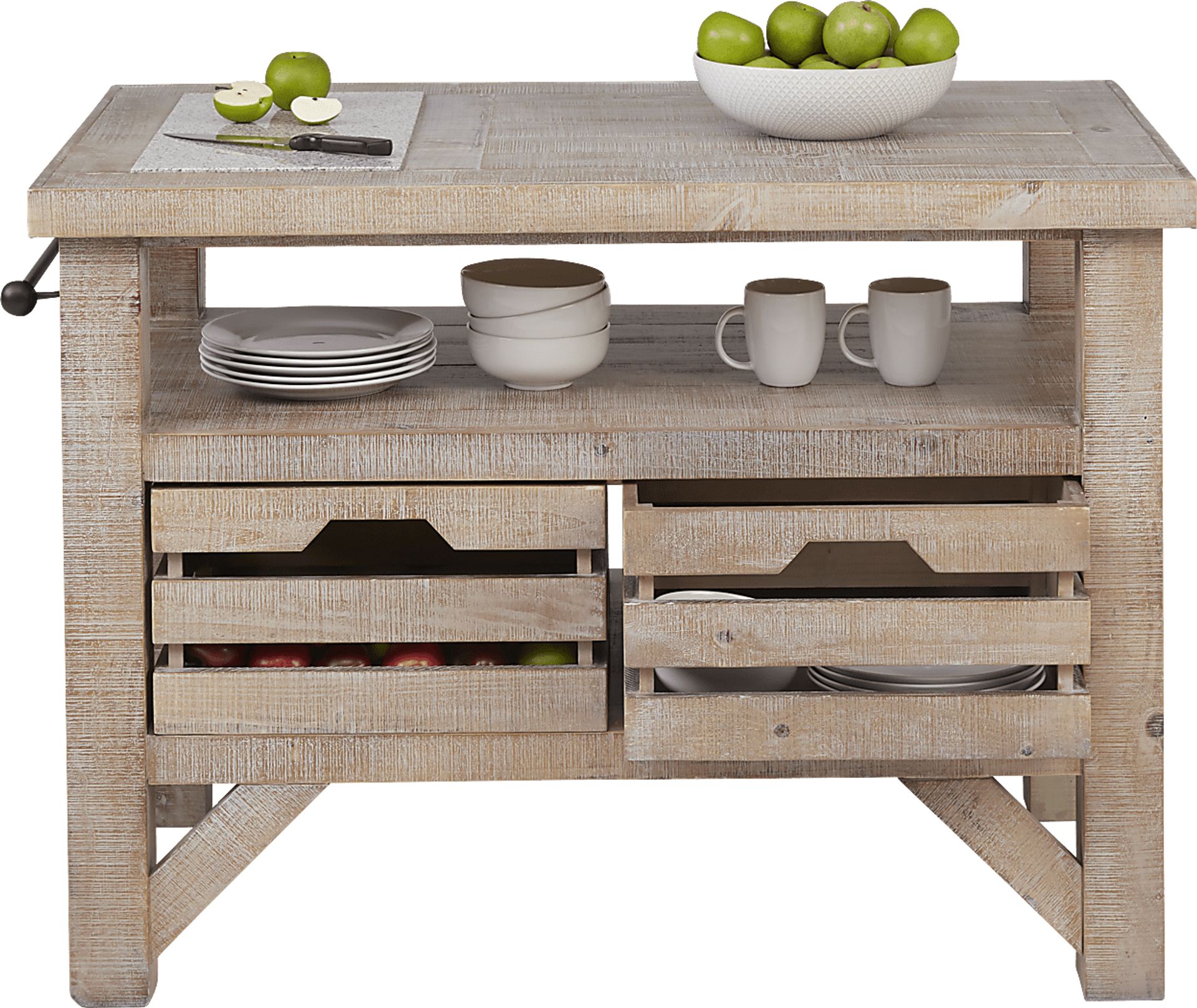 Hazel Peak Champagne Kitchen Island - Image 2