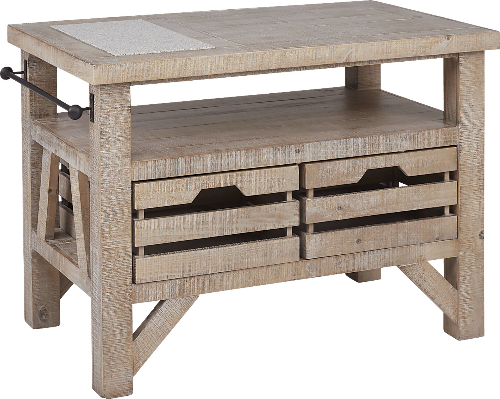 Hazel Peak Champagne Kitchen Island - Image 1