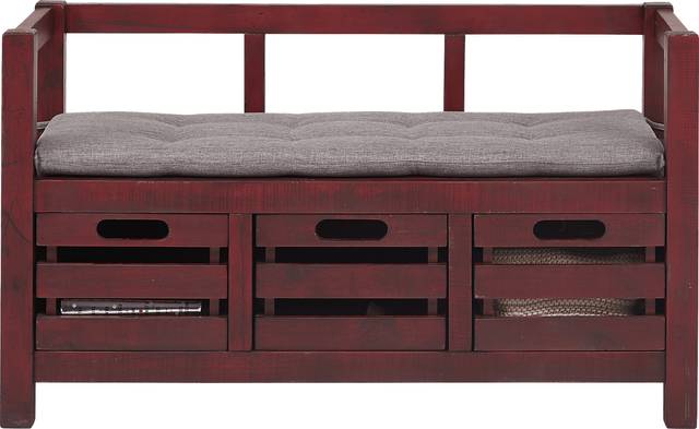 Hazel Peak Red Accent Bench - Thumbnail - Image 2