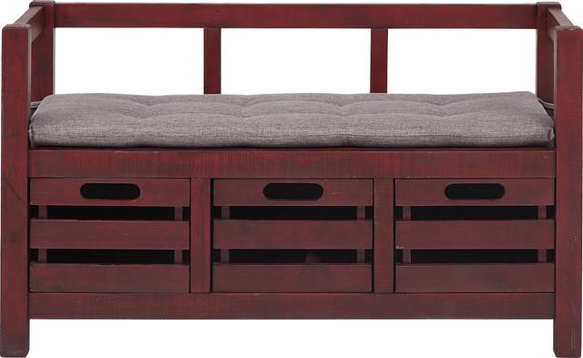 Hazel Peak Red Accent Bench - Thumbnail - Image 1