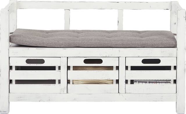 Hazel Peak White Accent Bench - Thumbnail - Image 2