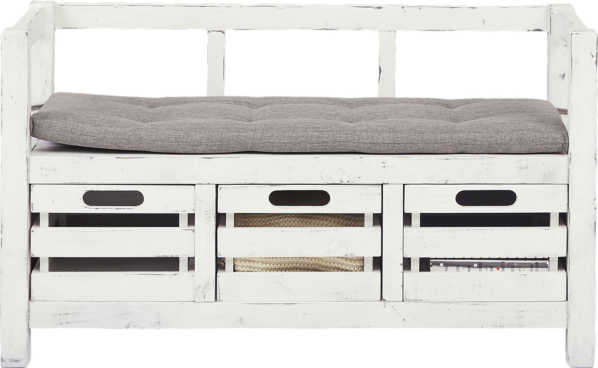 Hazel Peak White Accent Bench - Image 2