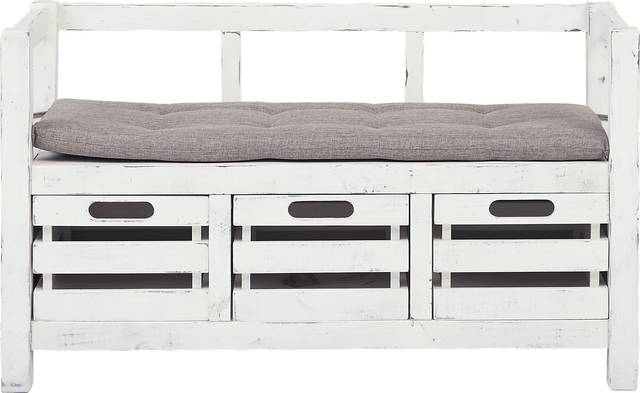 Hazel Peak White Accent Bench - Thumbnail - Image 1