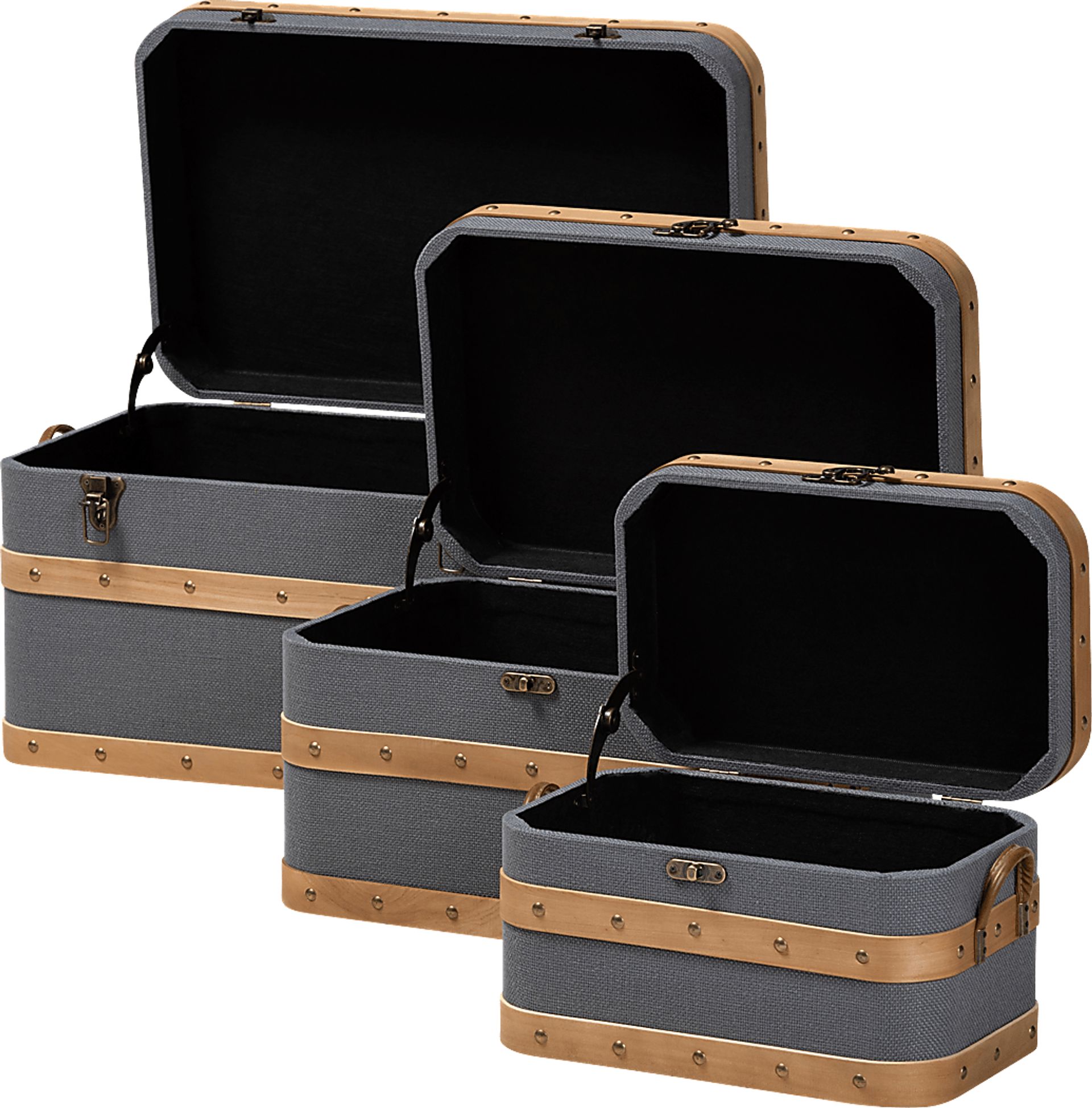 Hazeldell Gray 3 Pc Trunk Set - Image 2