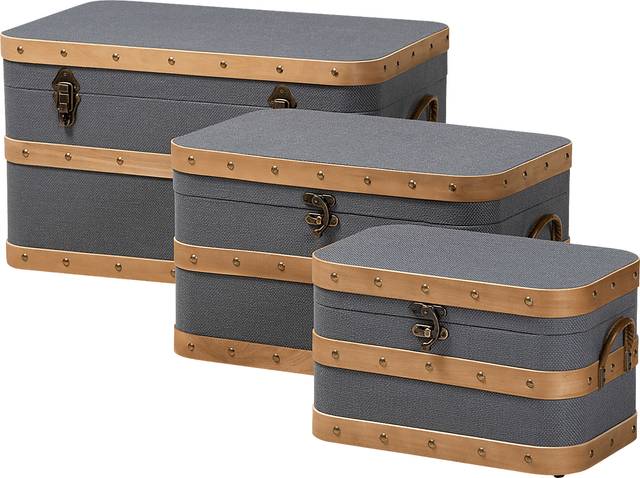 Hazeldell Gray 3 Pc Trunk Set - Thumbnail - Image 1