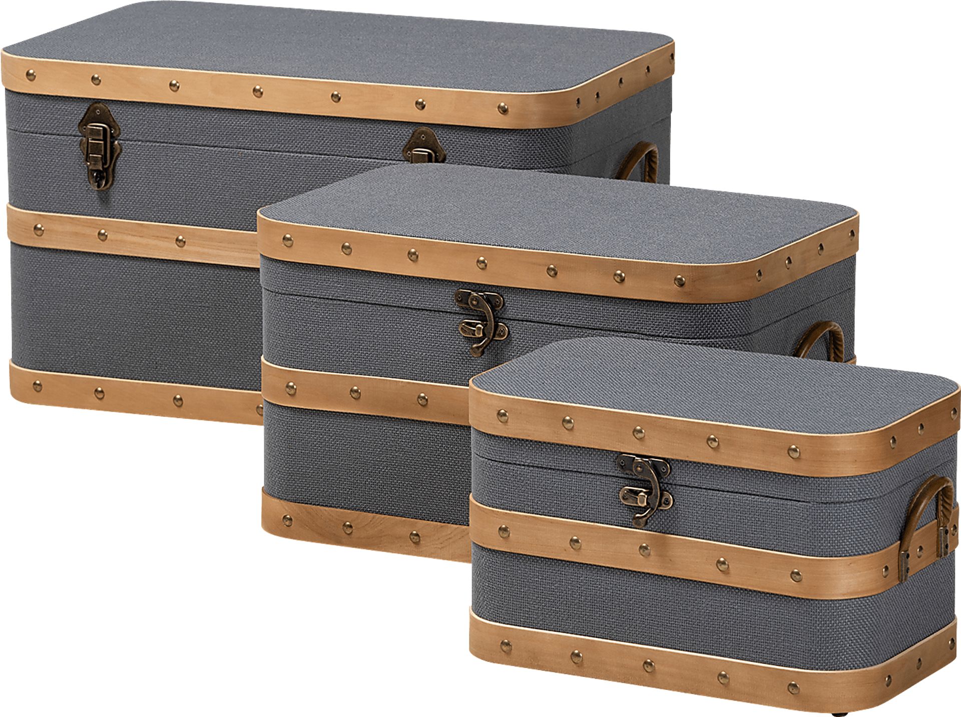 Hazeldell Gray 3 Pc Trunk Set - Image 1