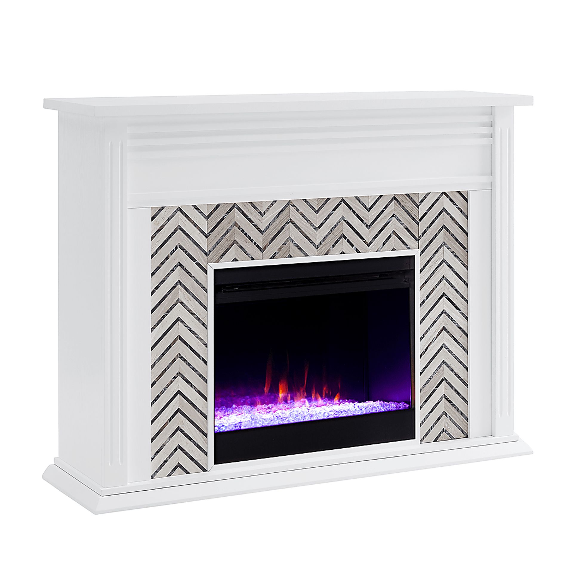 Hazelhurst I White 50 in. Console, With Color Changing Electric Fireplace - Image 3