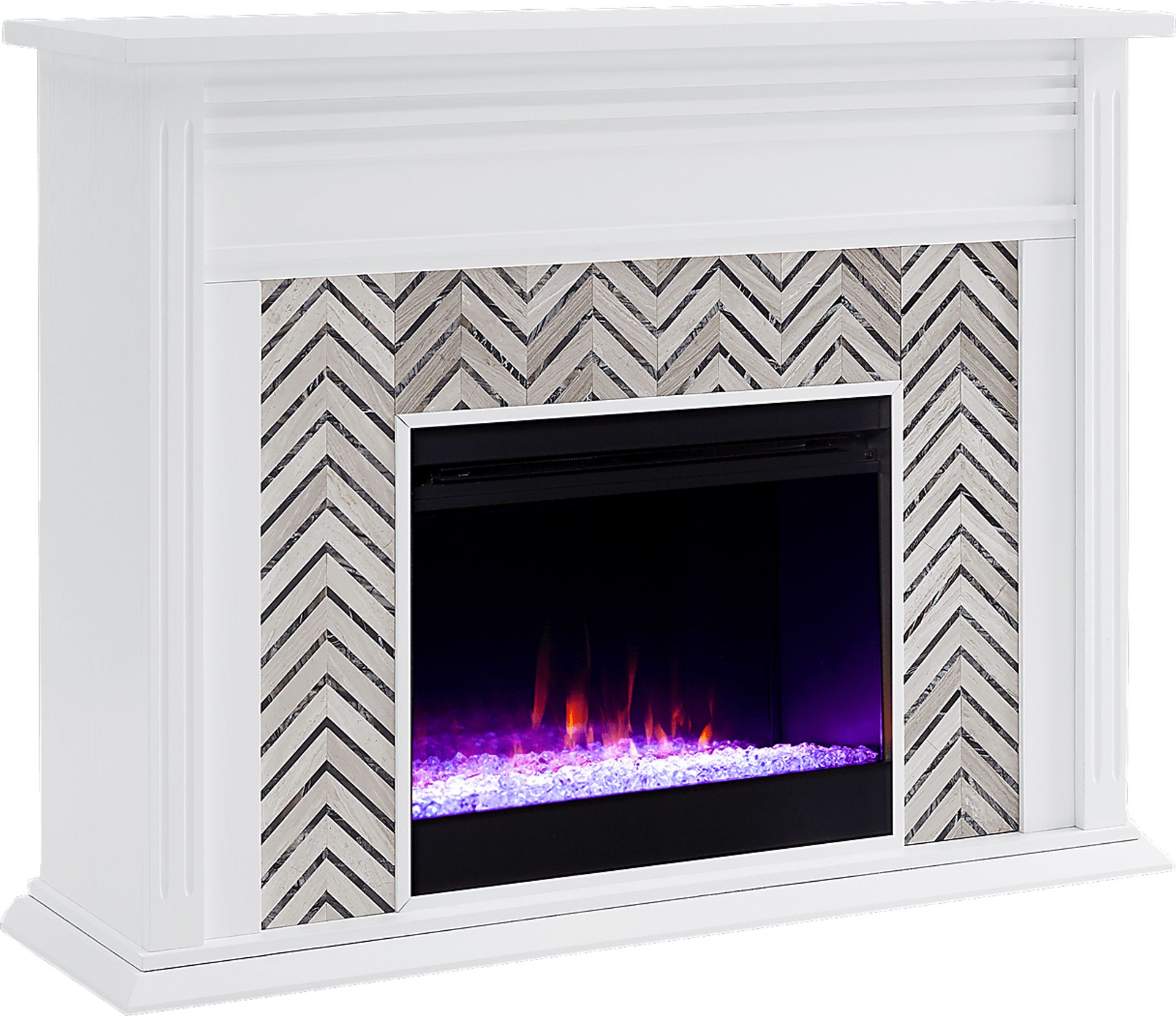 Hazelhurst I White 50 in. Console, With Color Changing Electric Fireplace - Image 1
