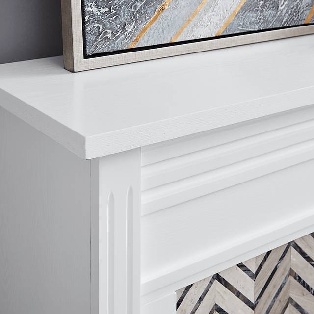 Hazelhurst III White 50 in. Console With Smart Electric Fireplace - Thumbnail - Image 2