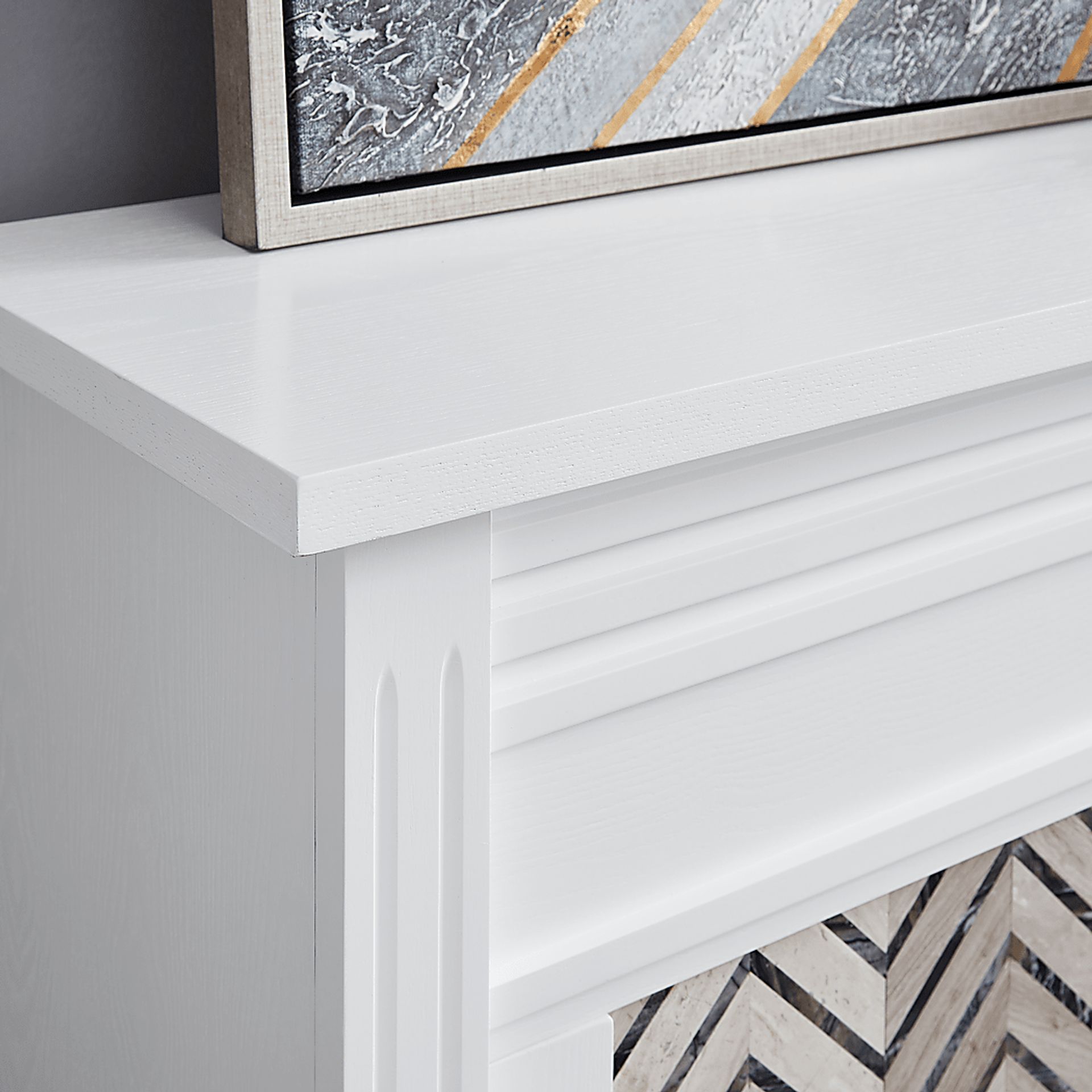 Hazelhurst III White 50 in. Console With Smart Electric Fireplace - Image 2