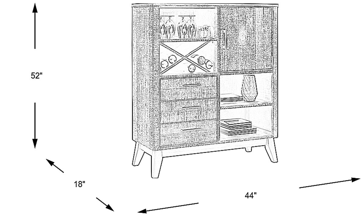 Hazelnut Lodge Wheat Cabinet