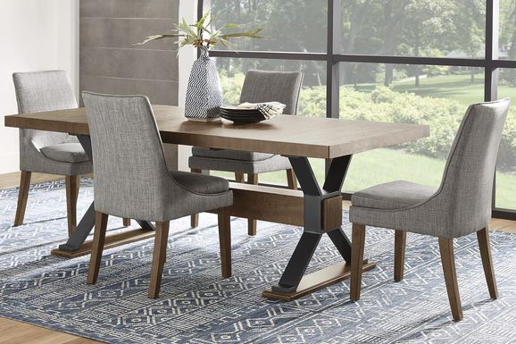 Hazelnut Woods Brown 6 Pc Dining Room with Upholstered Chairs