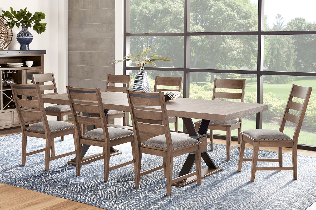 Hazelnut Woods 7 Pc Brown Dark Wood Dining Room Set With Dining Table