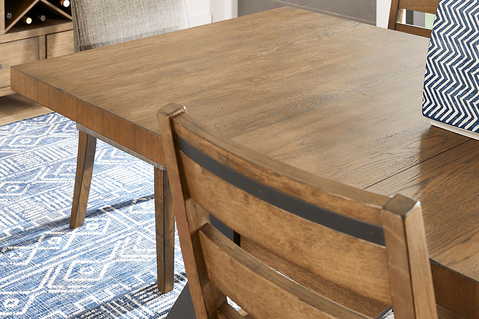 Hazelnut Woods Brown 6 Pc Dining Room with Upholstered Chairs and Bench - Image 4