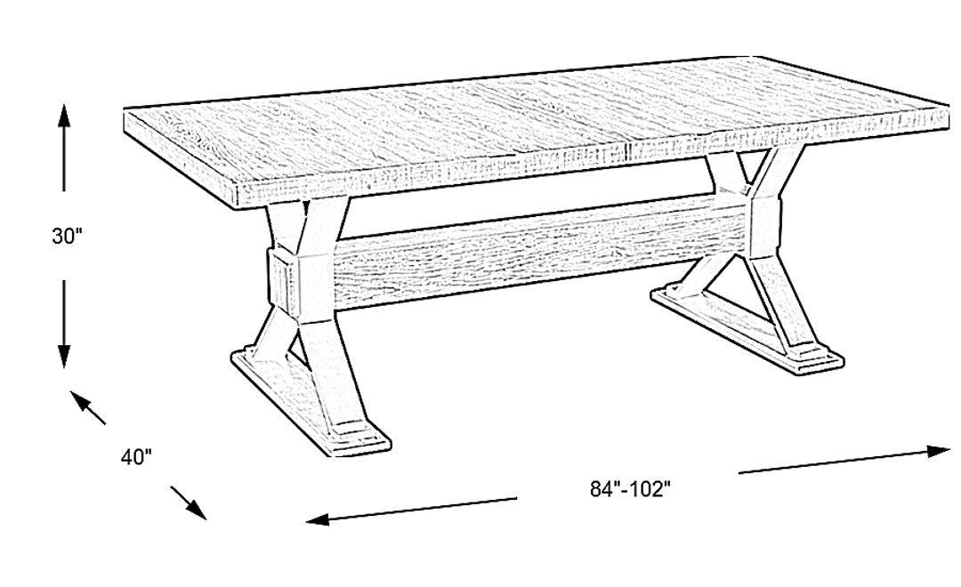 Hazelnut Woods Brown 84-102 in. Dining Table