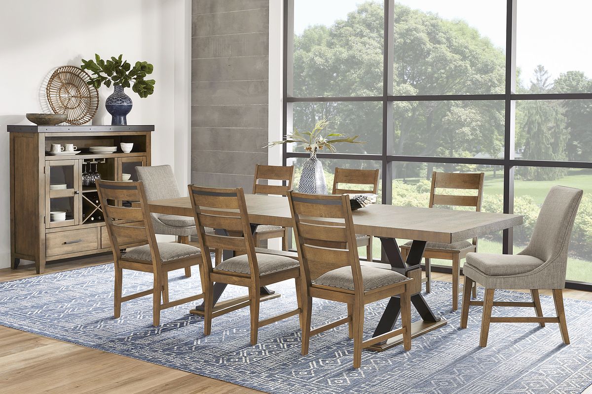 Elin 9 piece outlet dining set with cushions