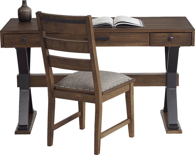Hazelnut Woods Brown Desk with Chair - Thumbnail - Image 2