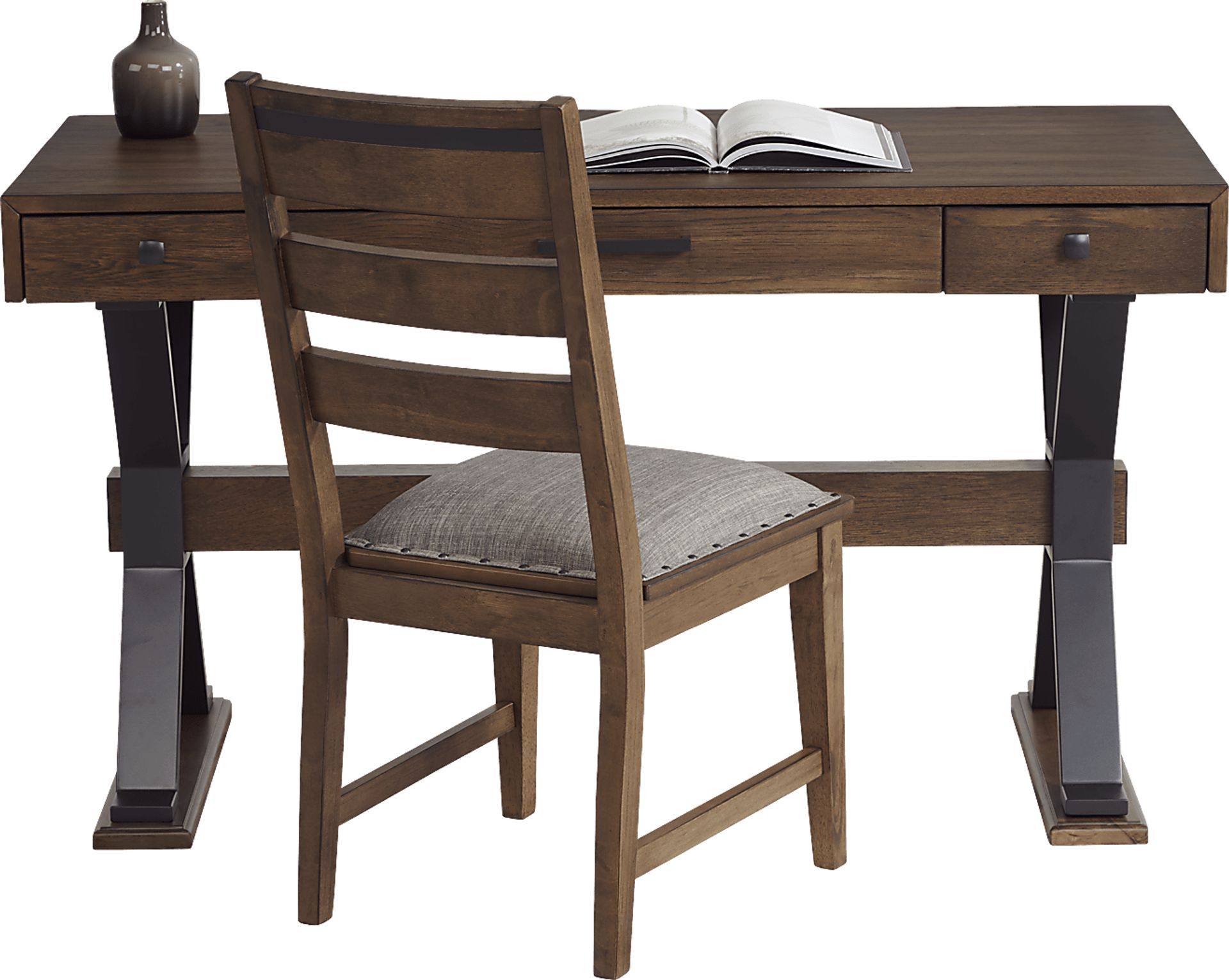 Hazelnut Woods Brown Desk with Chair - Image 2