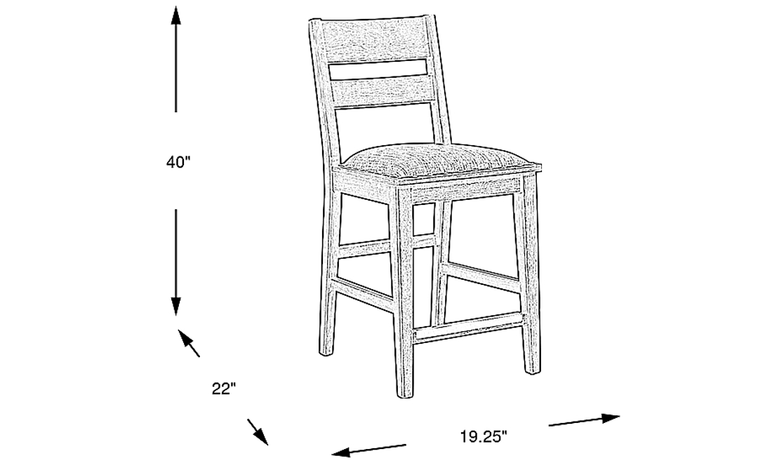 Hazelnut Woods Brown Ladderback Counter Height Stool
