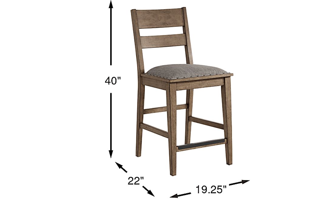 Hazelnut Woods Brown Ladderback Counter Height Stool