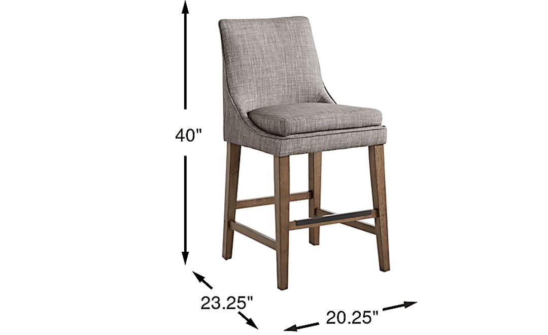 Hazelnut Woods Brown Upholstered Counter Height Stool