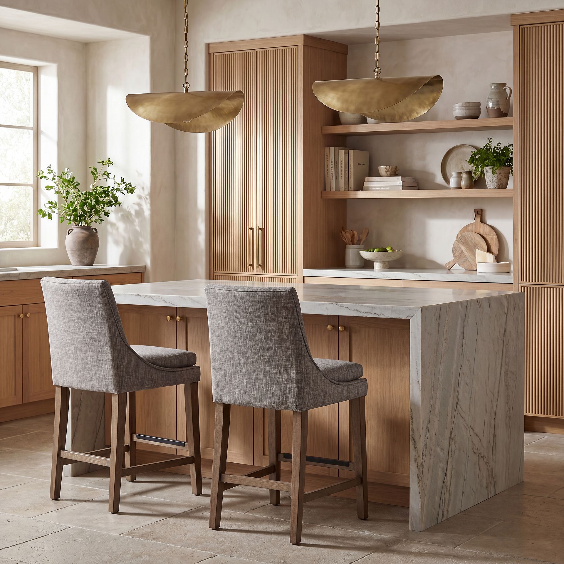 Hazelnut Woods 5 Pc Brown Counter Height Dining Room with Upholstered Stools - Image 7