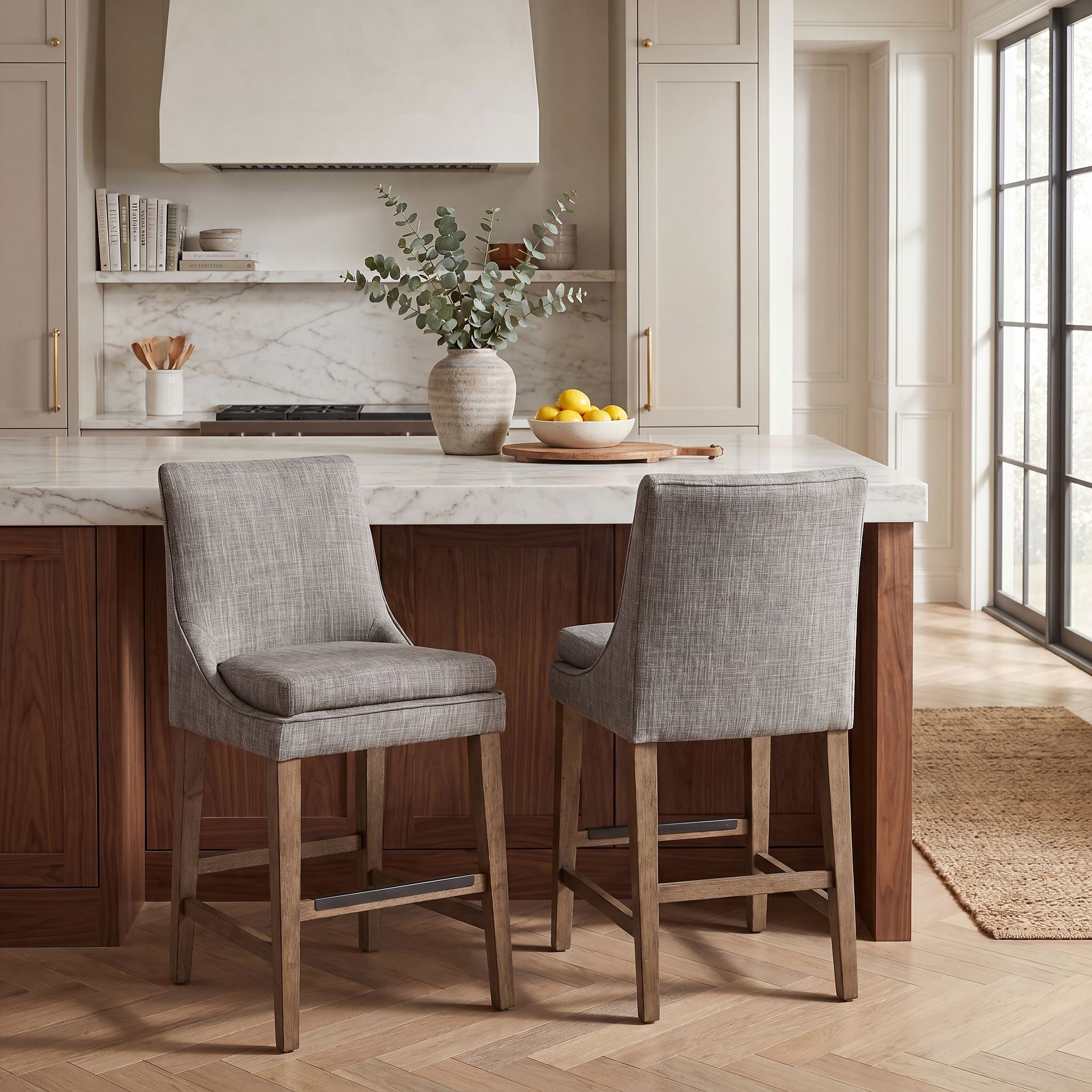 Hazelnut Woods 5 Pc Brown Counter Height Dining Room with Upholstered Stools - Image 8