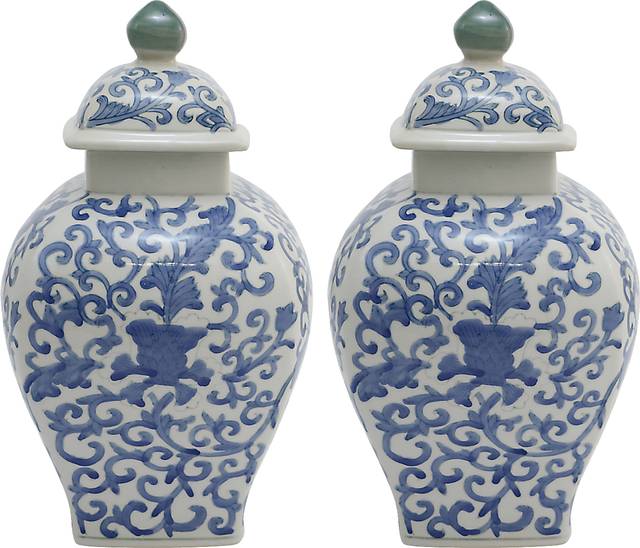 Hazina Blue Small Vase Set of 2 - Thumbnail - Image 1