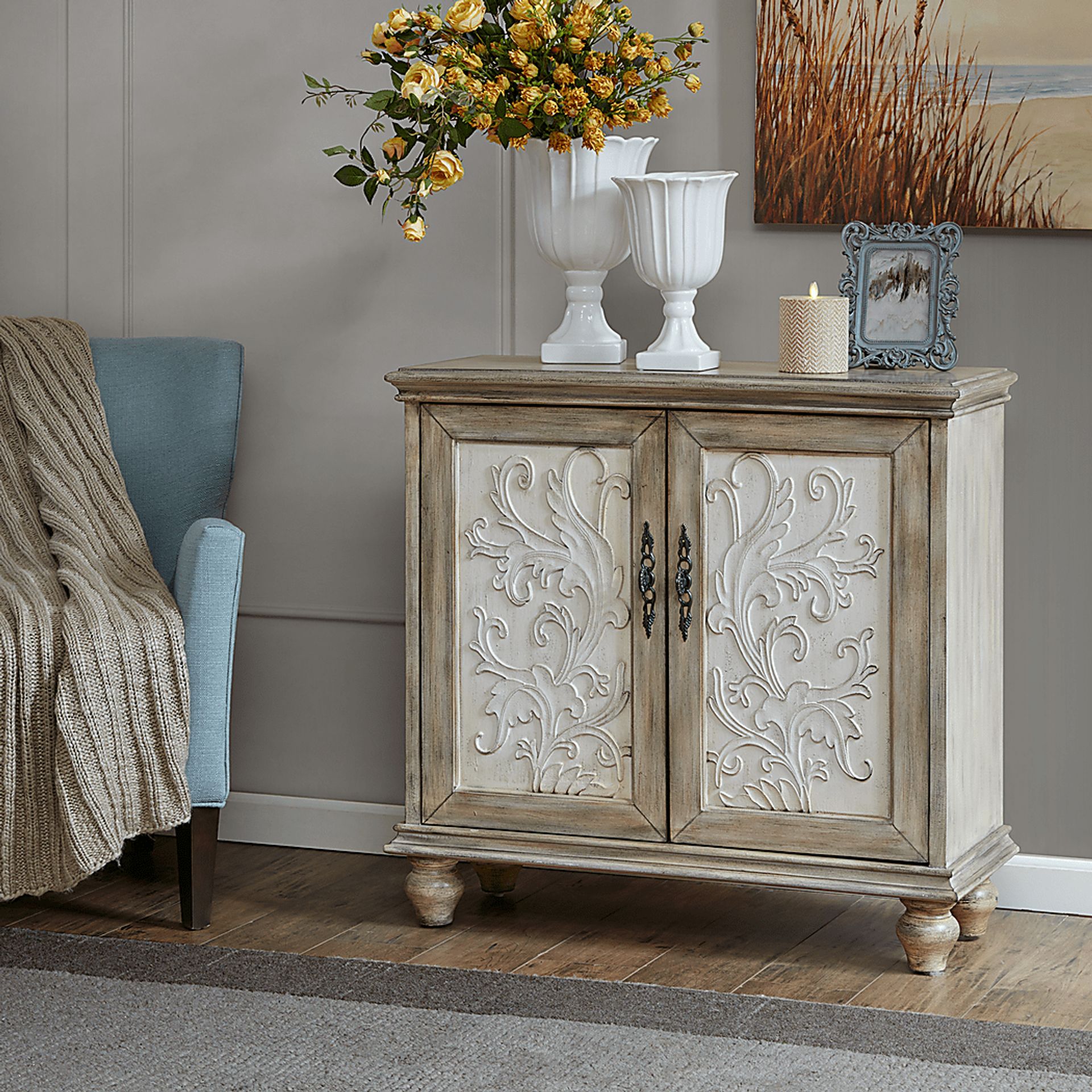 Hazzen White Accent Cabinet - Image 2