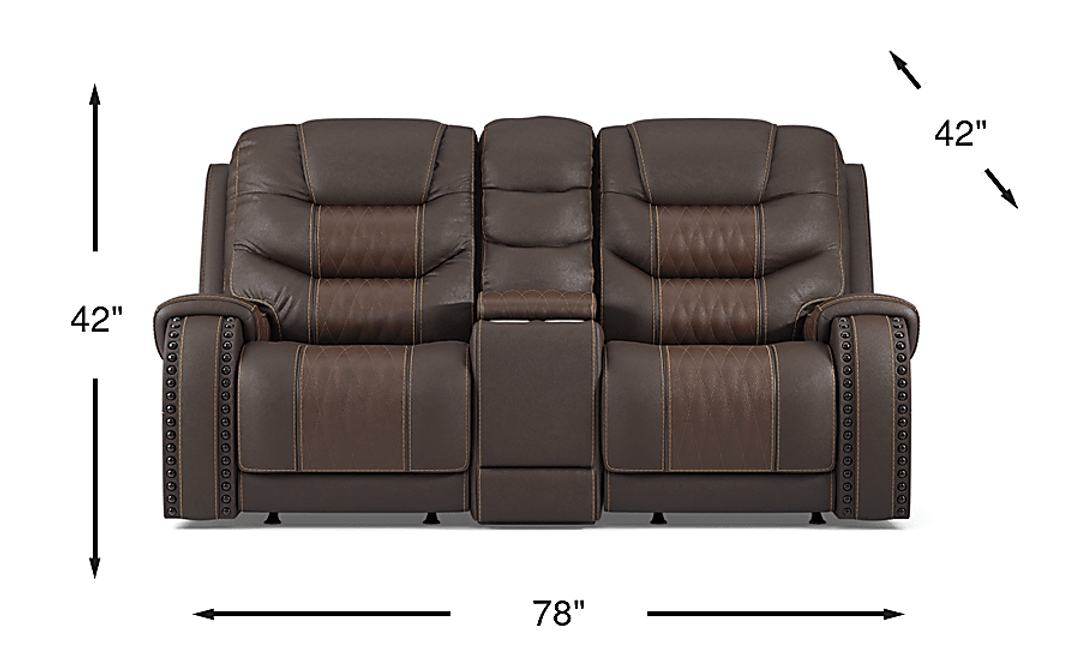 Headliner Leather Dual Power Reclining Loveseat