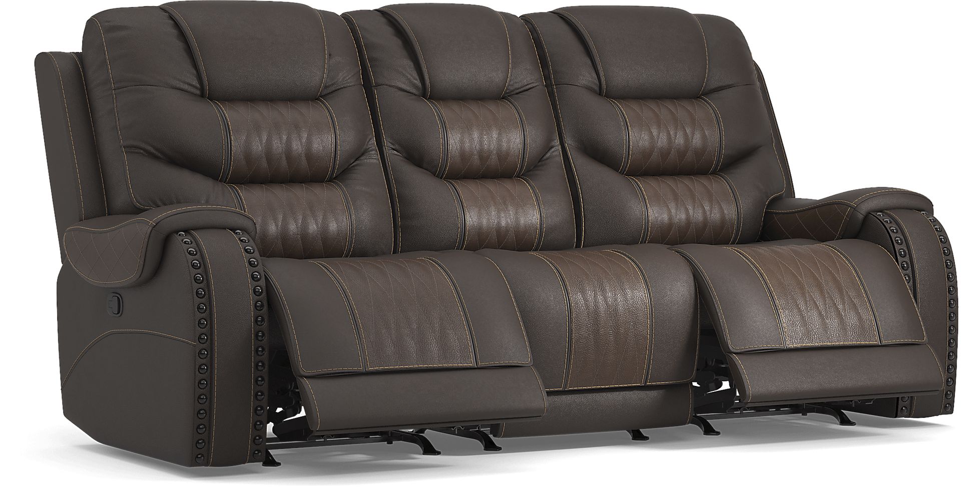 Eric Church Highway To Home Headliner Brown Leather 3 Pc Living Room with Reclining Sofa - Image 3