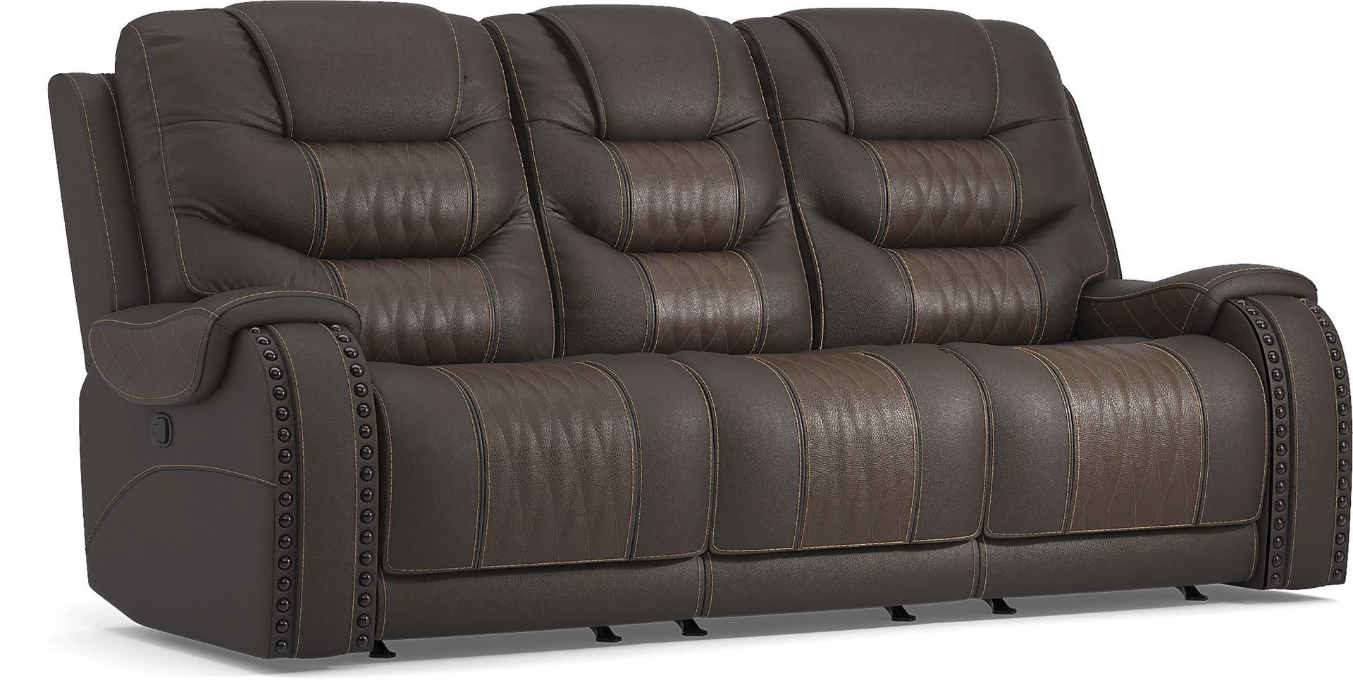 Eric Church Highway To Home Headliner Brown Leather 3 Pc Living Room with Reclining Sofa - Image 4