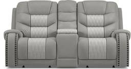 dual power reclining console loveseat