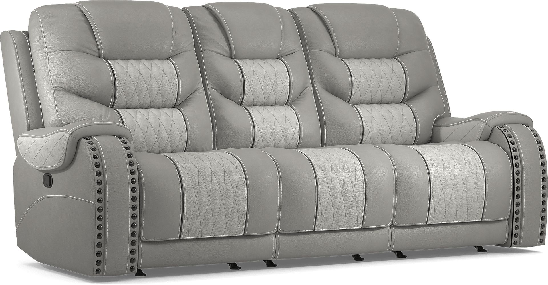 Eric Church Highway To Home Headliner Gray Leather 3 Pc Living Room with Reclining Sofa - Image 4