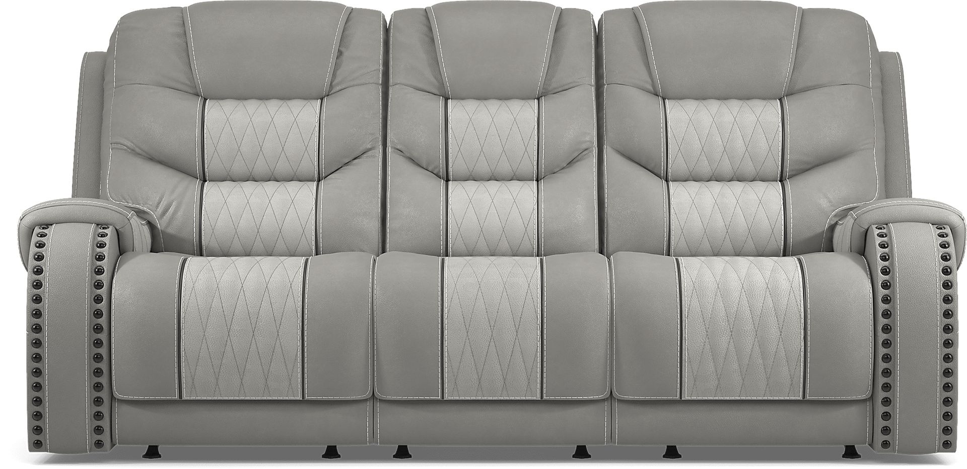 Eric Church Highway To Home Headliner Gray Leather 3 Pc Living Room with Reclining Sofa - Image 2