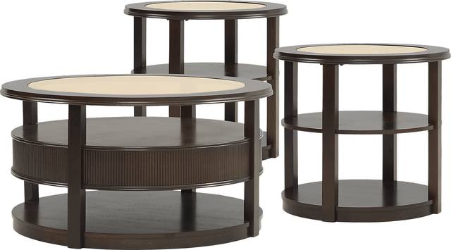 Healey Brown Cherry 3 Pc Table Set - Thumbnail - Image 1