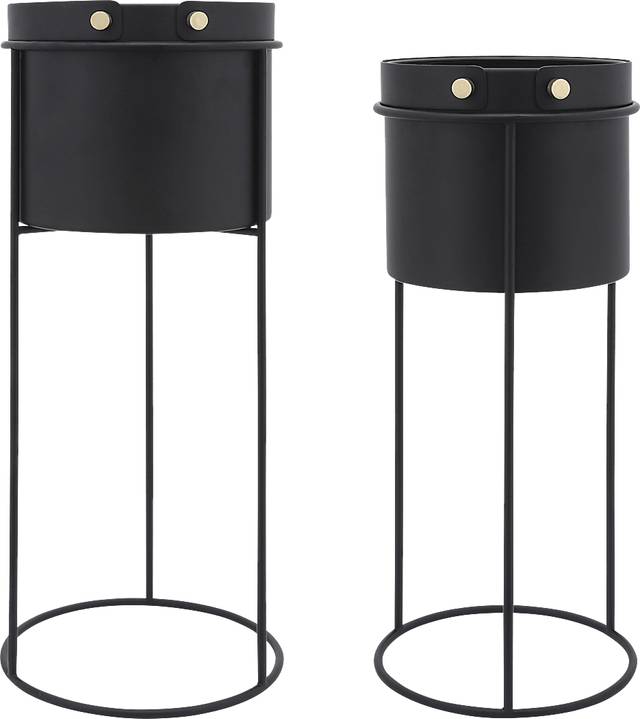 Hearnne Black Planter, Set of 2 - Thumbnail - Image 1