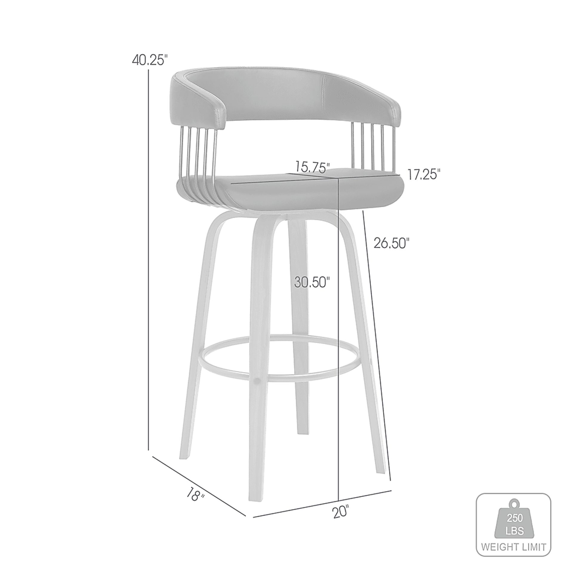 Hearttime I Gray Barstool - Image 2