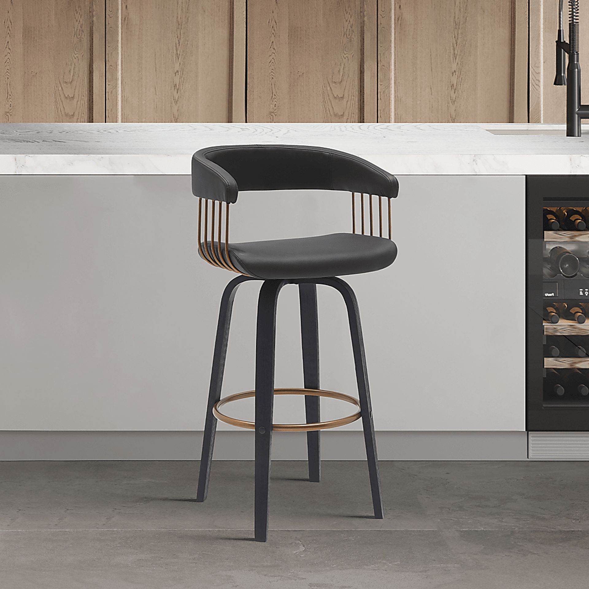 Hearttime II Black Counter Height Stool - Image 2