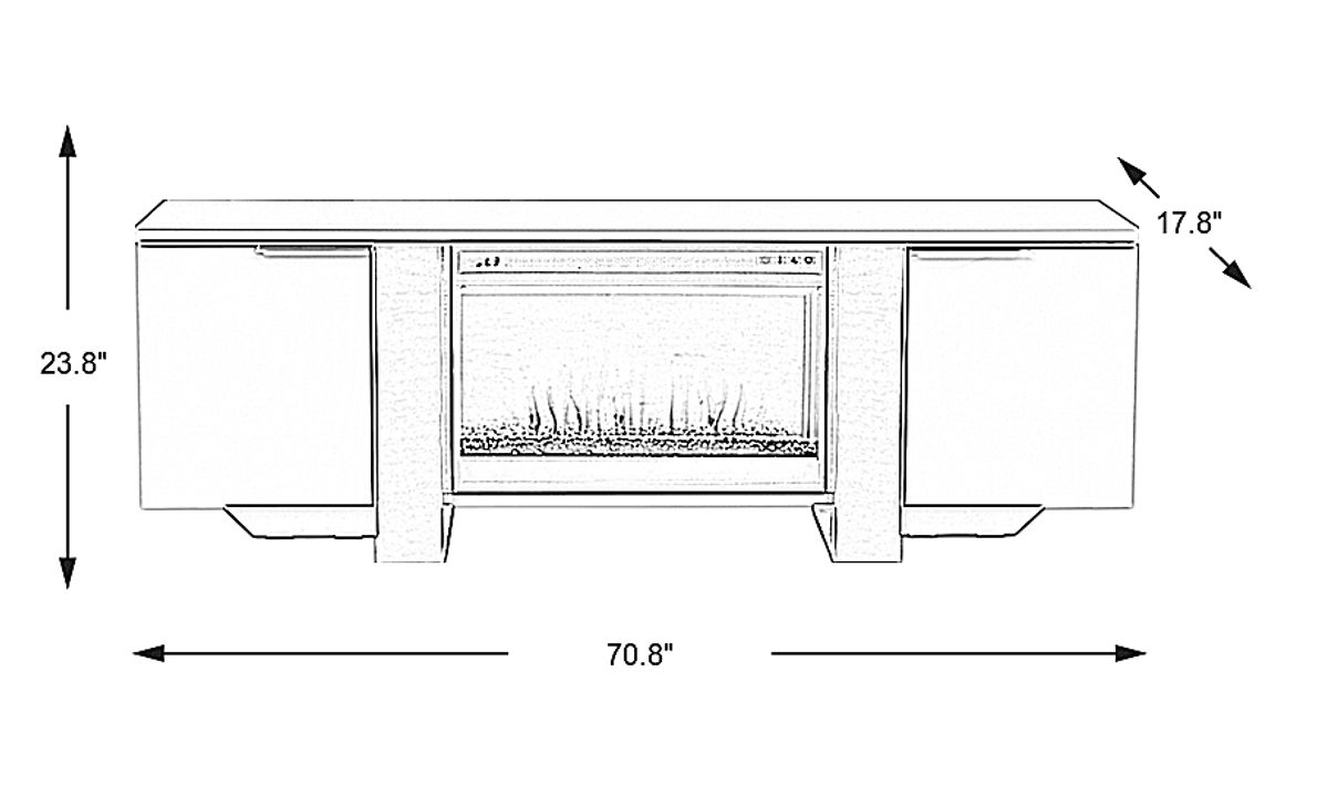 Heatherview Blue 70 in. Console with Electric Fireplace