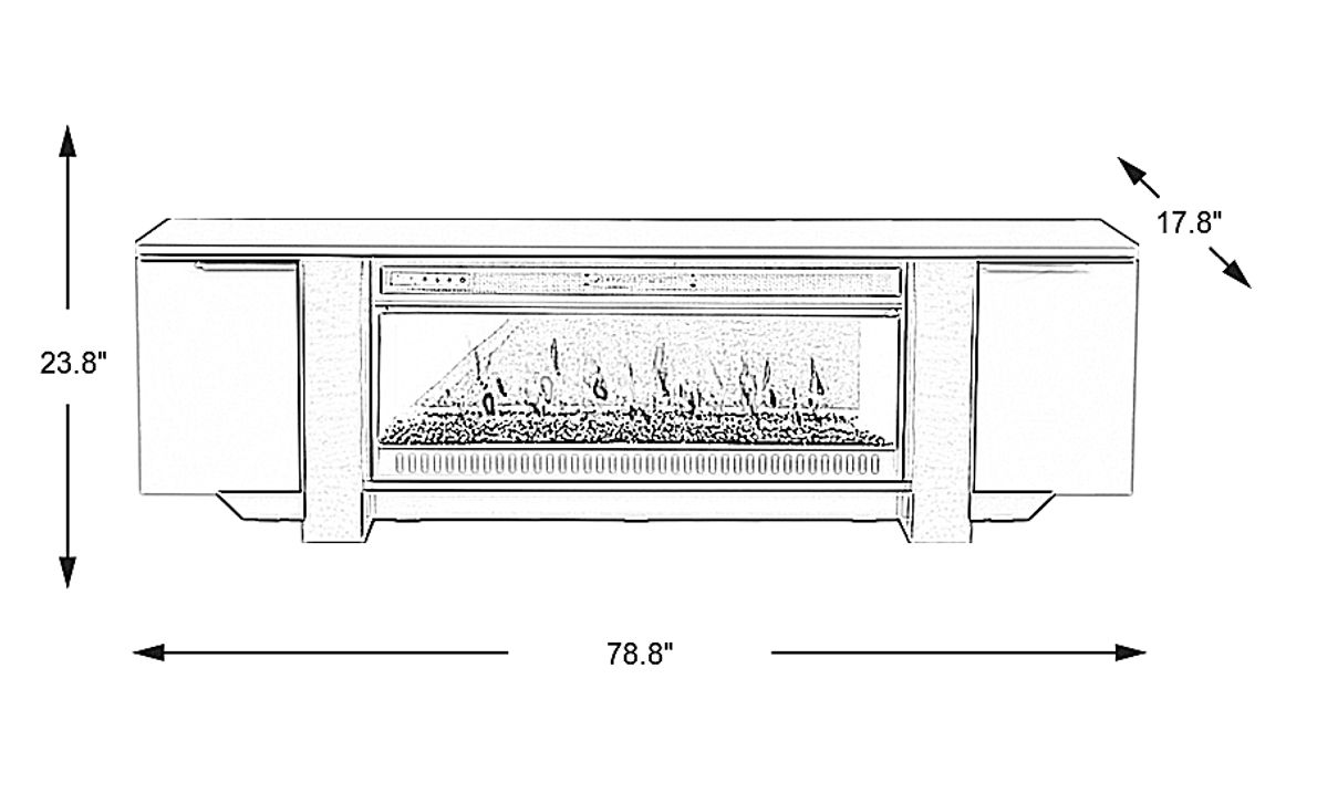 Heatherview Blue 79 in. Console with Electric Fireplace