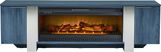 Heatherview Blue 79 in. Console with Electric Log Fireplace