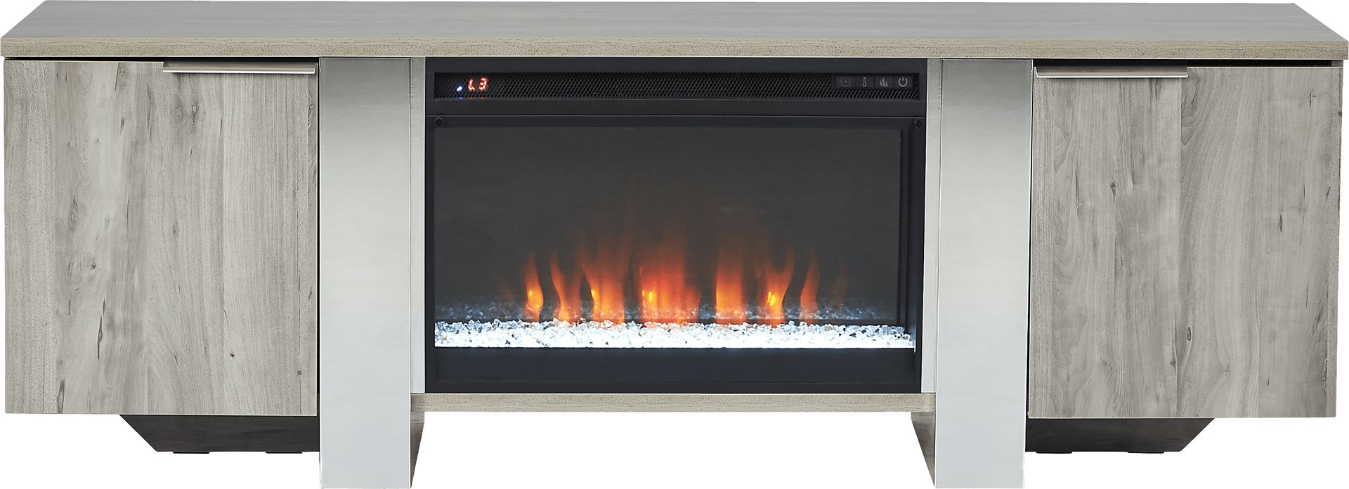 Heatherview Gray 70 in. Console with Electric Fireplace - Image 1